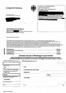 Zahlungsaufforderung